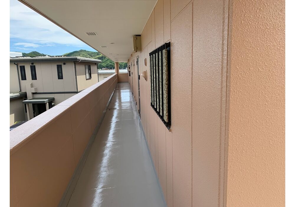 床防水塗装仕上がり