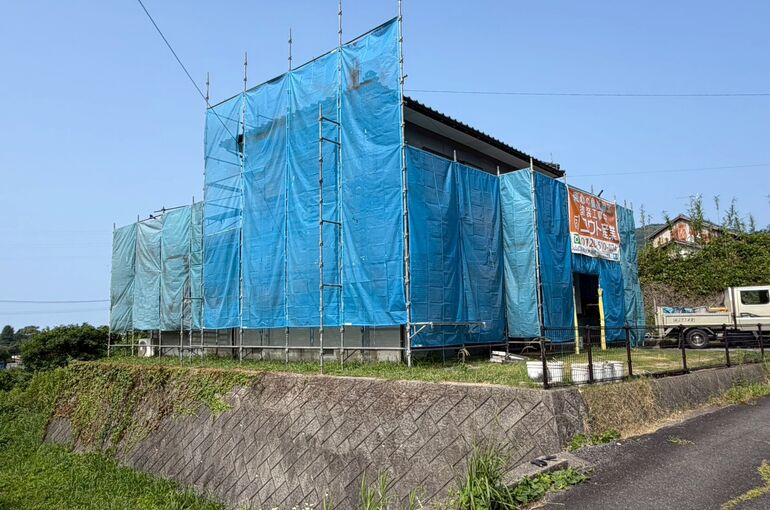 仮設足場工事完了